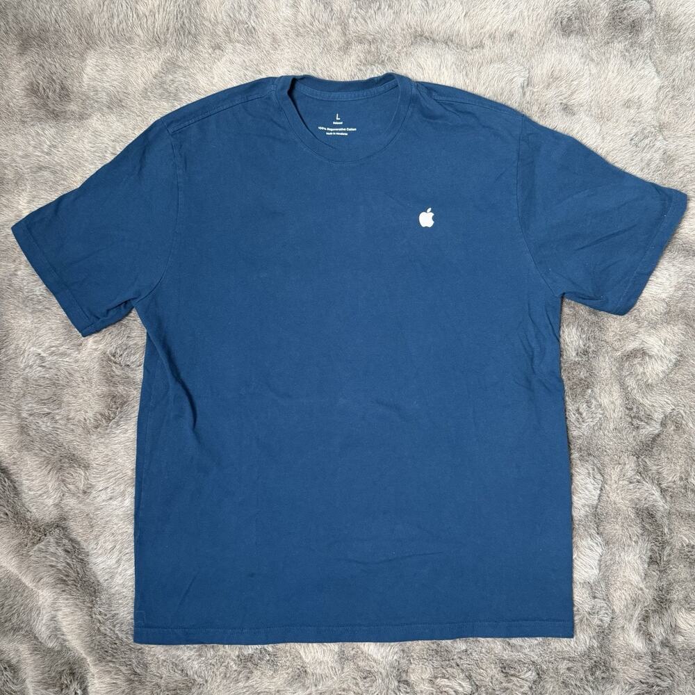 Official APPLE Shirt Short Sleeve Pacific Blue Size Large